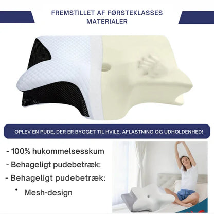 ErgoPillow™ | Sov bedre, vågn friskere – ergonomisk støtte til nakke og ryg hele natten