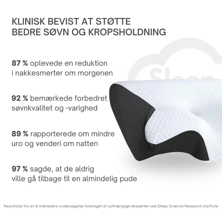 ErgoPillow™ | Sov bedre, vågn friskere – ergonomisk støtte til nakke og ryg hele natten