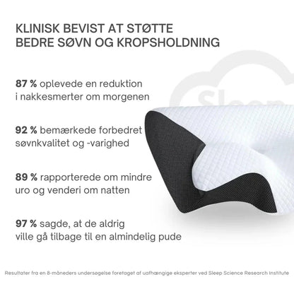 ErgoPillow™ | Sov bedre, vågn friskere – ergonomisk støtte til nakke og ryg hele natten