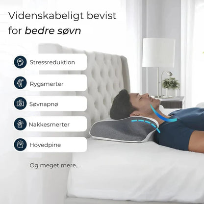 ErgoPillow™ | Sov bedre, vågn friskere – ergonomisk støtte til nakke og ryg hele natten